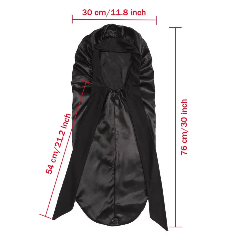 Long Satin Bonnet Solid Color Extra Large Sleep Cap with Long Tie Hair Bonnet for Black Women Hair Care Cap for All Hair Types
