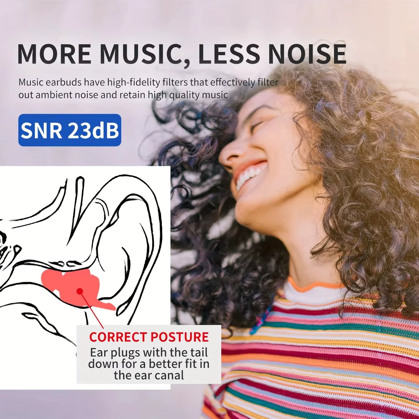 HUAK High Fidelity Silicone Ear Plugs for Noise Cancelling Washable Reusable Musicians Motorcycles Sleeping Work, Study, Swim