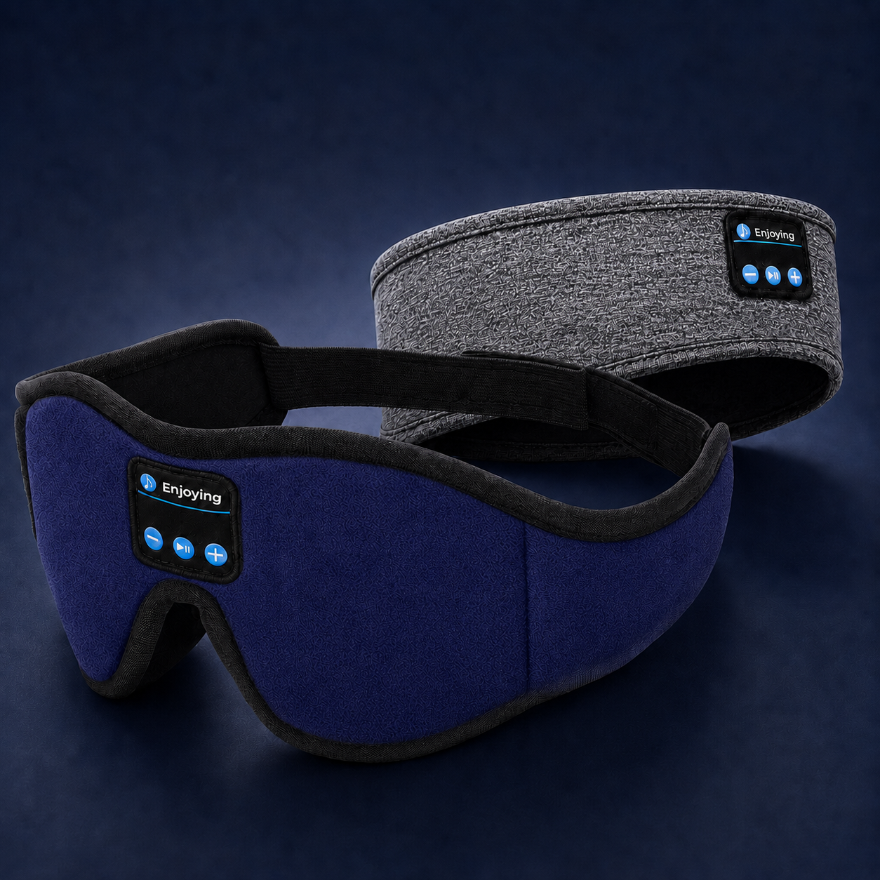 The Gentle Morrow Essentials - Grey headband + Blue mask