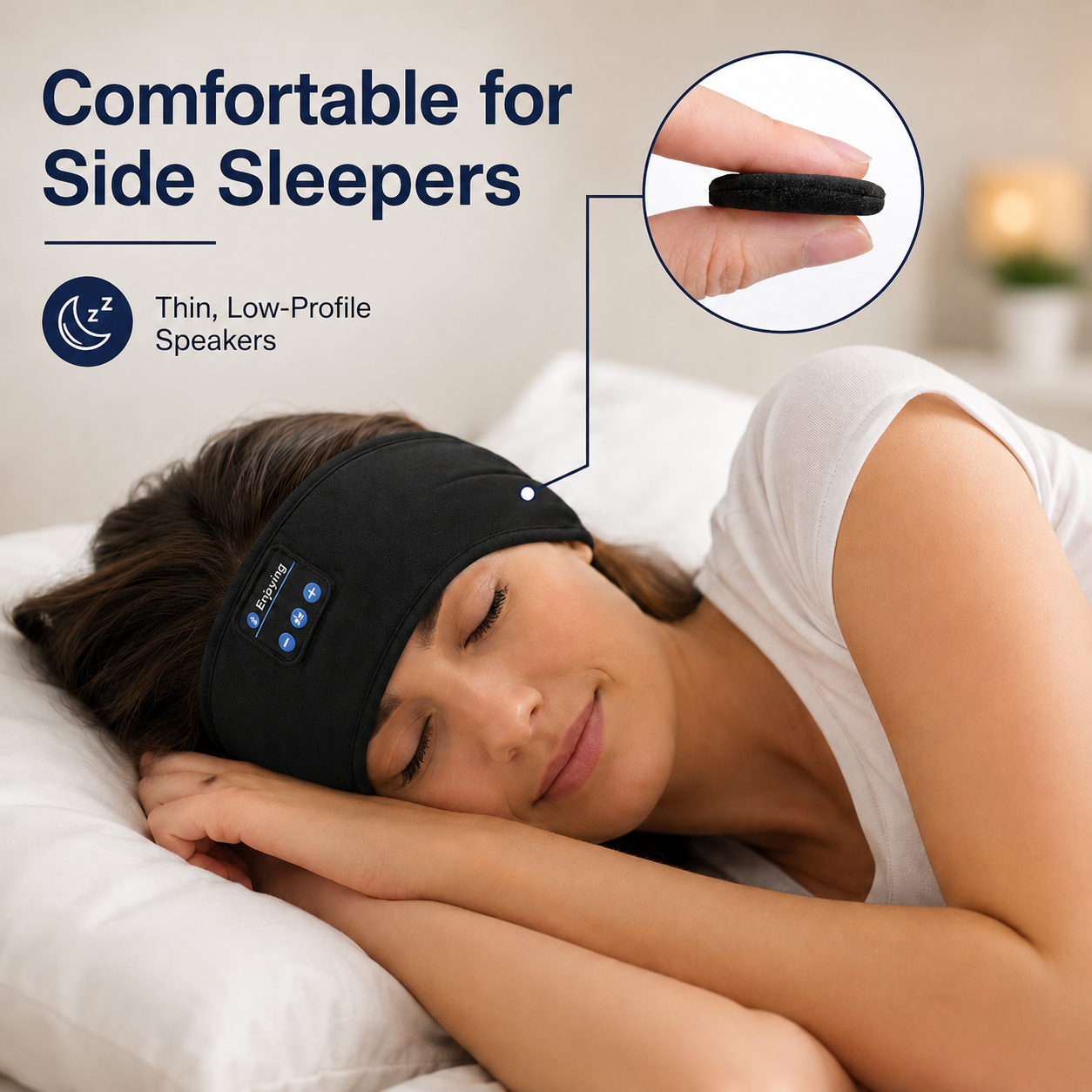 Thin low-profile speakers made for side sleepers